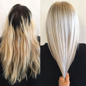 Grown Out At-Home Bleach Job to Healthy Platinum